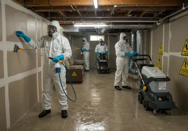 Basement Moisture Removal and Structural Drying process in Kettering, MD